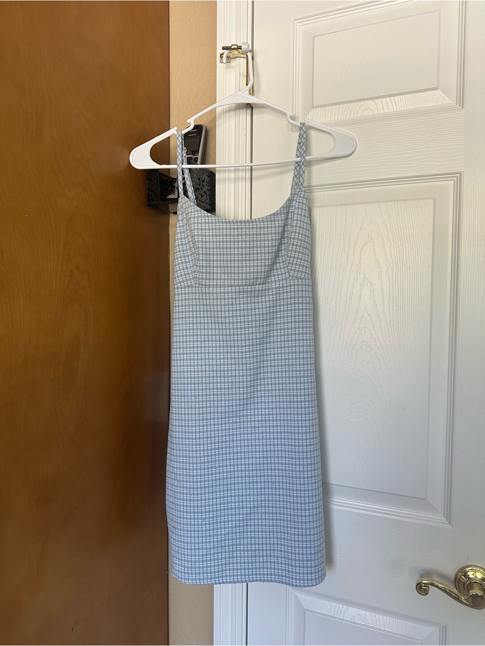 Brandy Melville Blue Gingham Mini Slip Dress